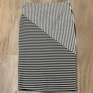 METAPHOR Black and White Striped Midi Skirt size XS